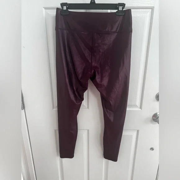 Maurices Glossy Maroon Leggings - Picture 2 of 4